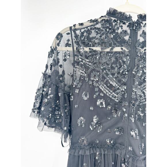 Mac Duggal 9143 Black Embellished High Neck Beaded Mini Dress 2 NWT - Picture 6 of 7